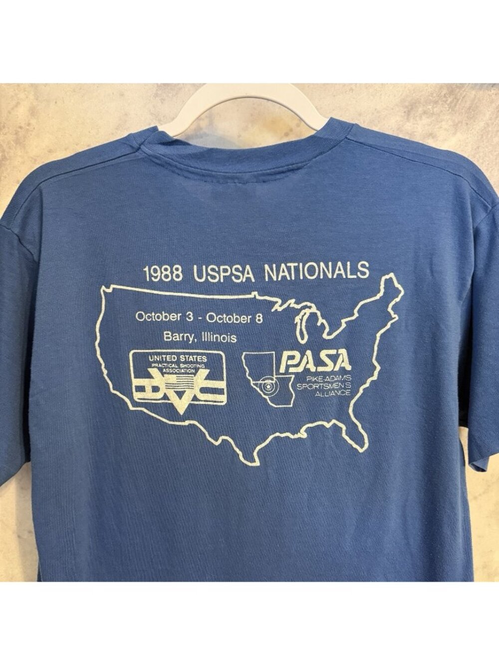 Vintage 80s USPSA Nationals T Shirt Hanes Shooting Single Stitch USA Size Large